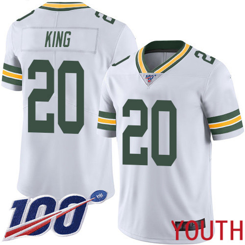 Green Bay Packers Limited White Youth 20 King Kevin Road Jersey Nike NFL 100th Season Vapor Untouchable